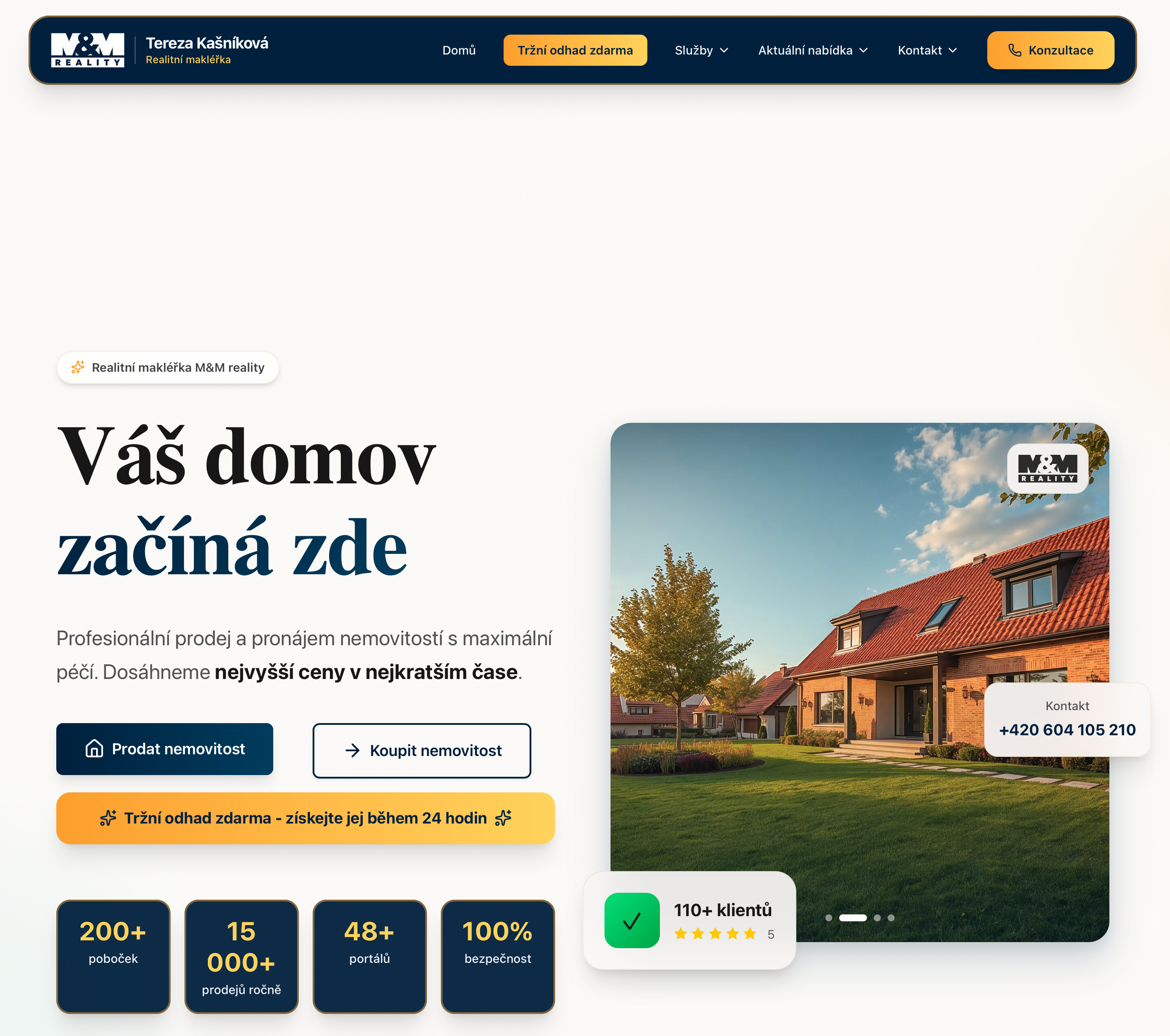 Real Estate Website Tereza Kašníková