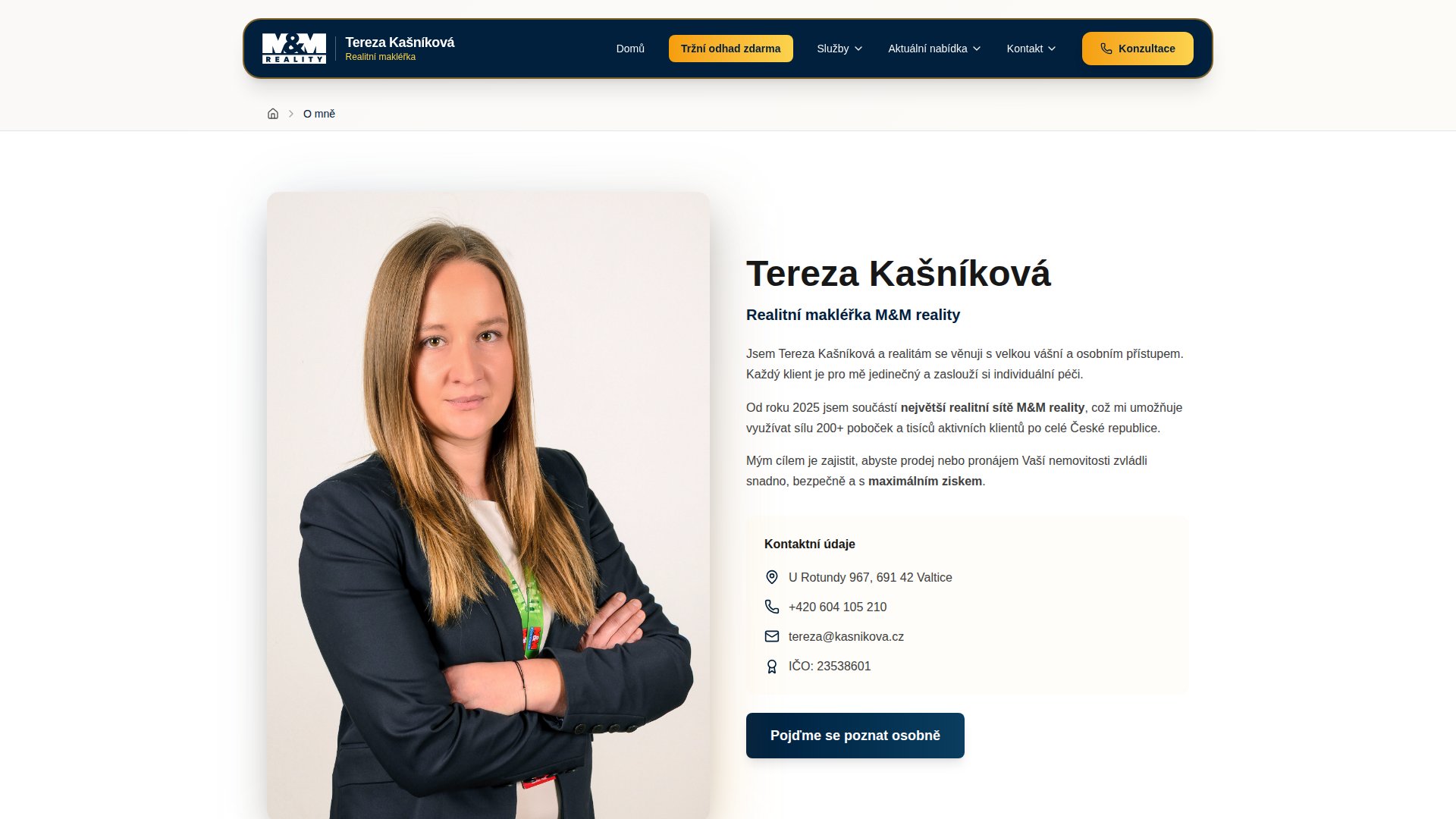 Realitní web Tereza Kašníková - screenshot 2